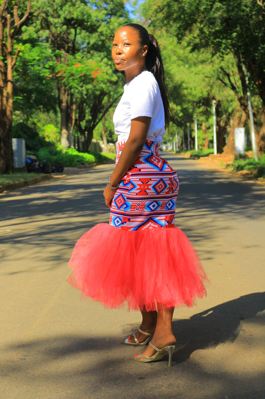 Pink Pixelated Mermaid Skirt