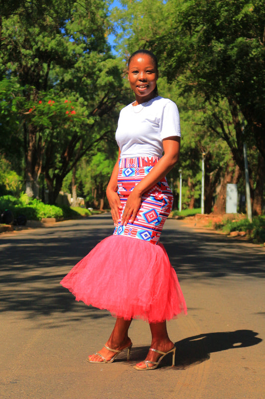 Pink Pixelated Mermaid Skirt